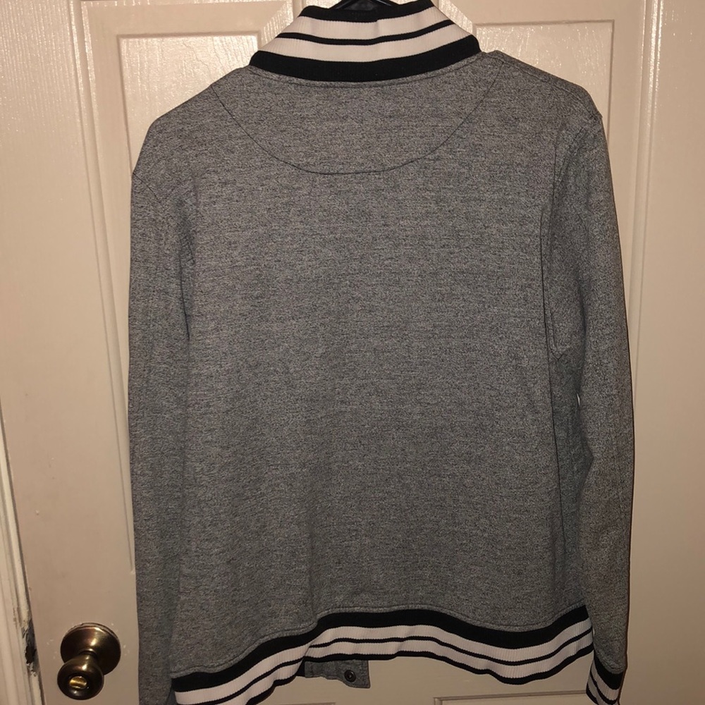 Varsity Striped Bomber Jacket/ Sweater - Picture 3 of 4